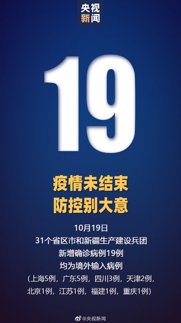 31省新增输入19例︰(31省新增19例确诊病例)-第1张图片
